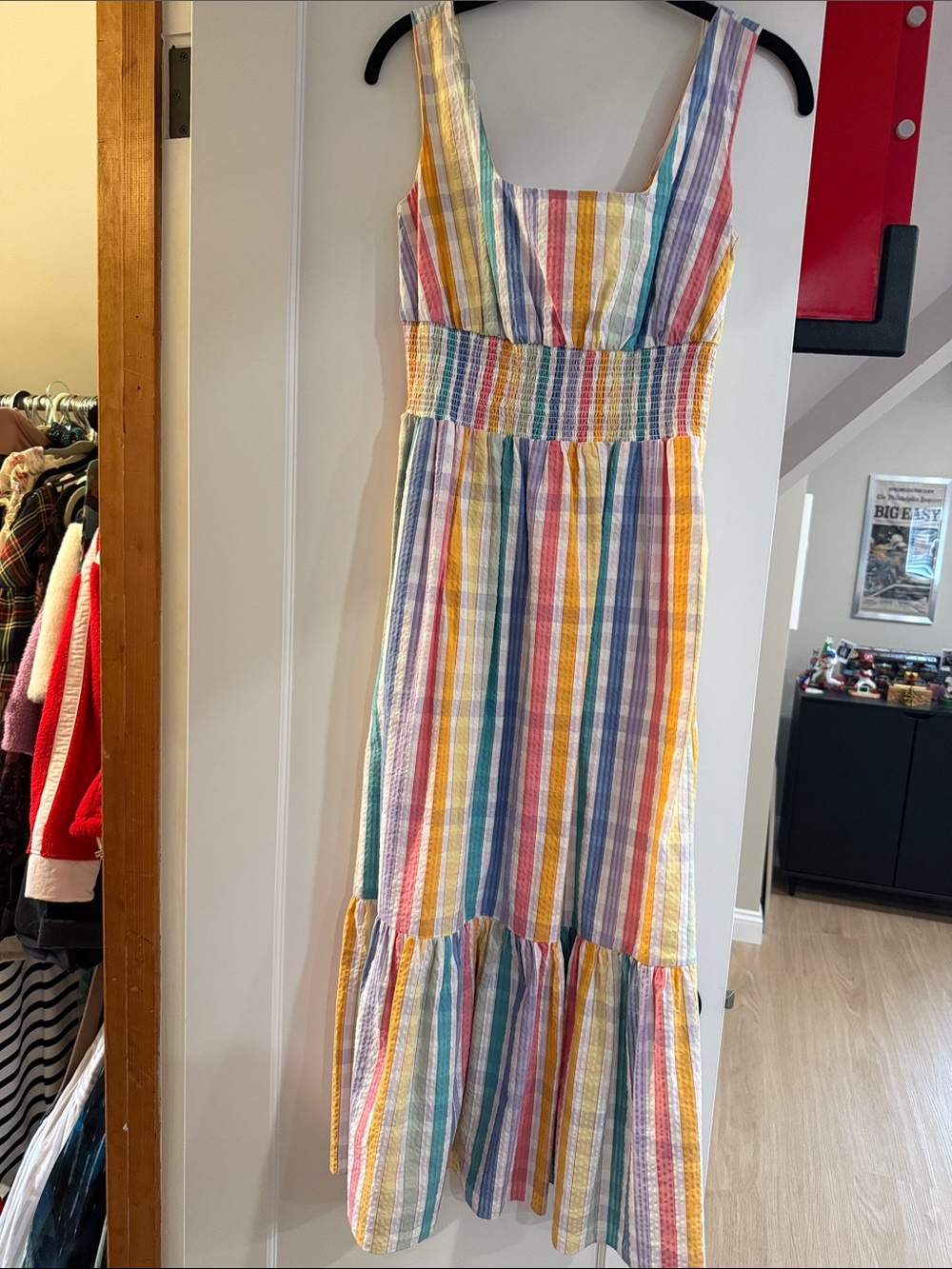 J. Crew Multicolor Striped Midi Sundress